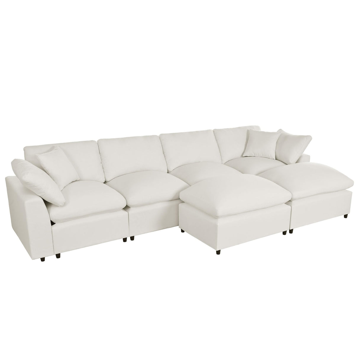 U-Shaped Oversized Modular Cushions Sectional Sofa Couch