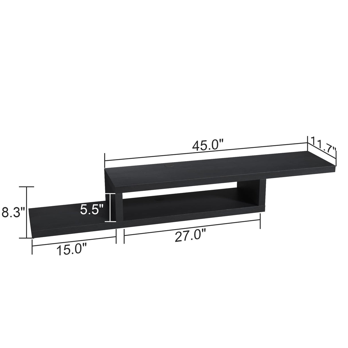 Floating TV Stand Shelf, Wall Mount Entertainment Center, 60” Media Console Stand