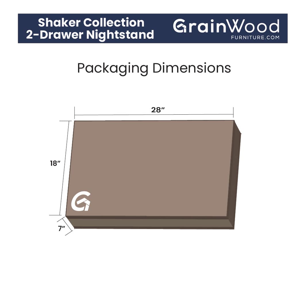 Shaker 2-Drawer Bedside Nightstand, Solid Wood with Cherry Finish