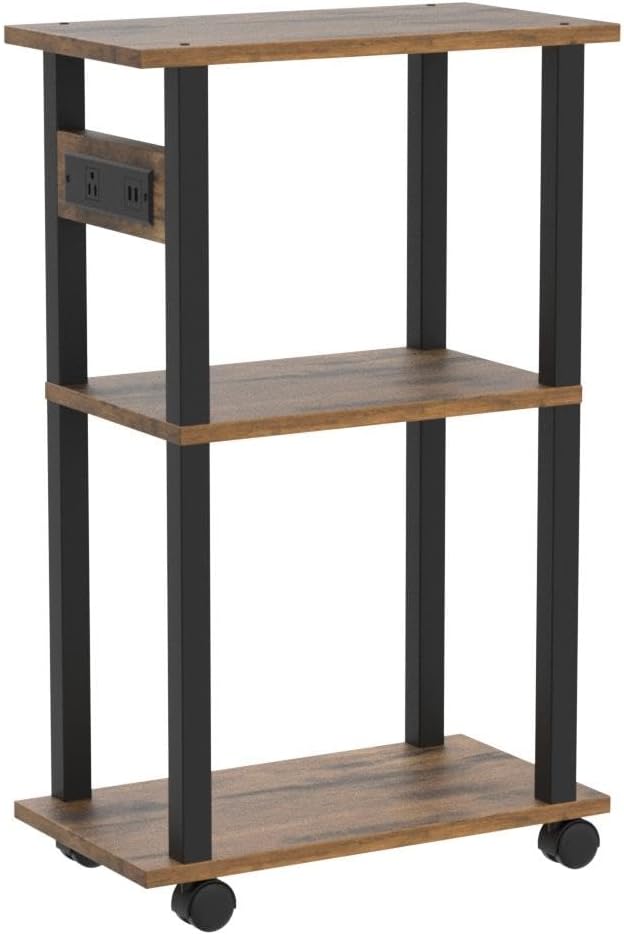 Small Narrow Side Table with Charging Station