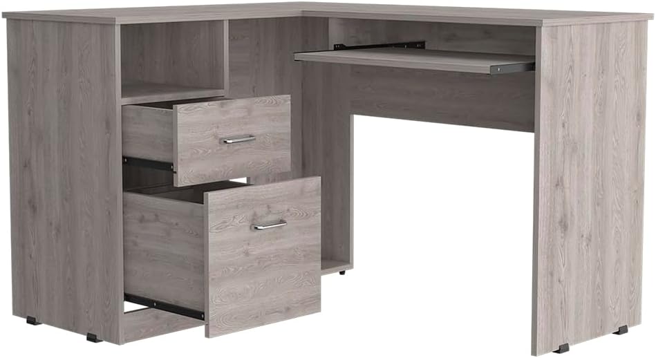 NicBex Kimberly-DW-00197-LWJ Home Office Desks, 47.2"x41.3"x30.4", Gray-1