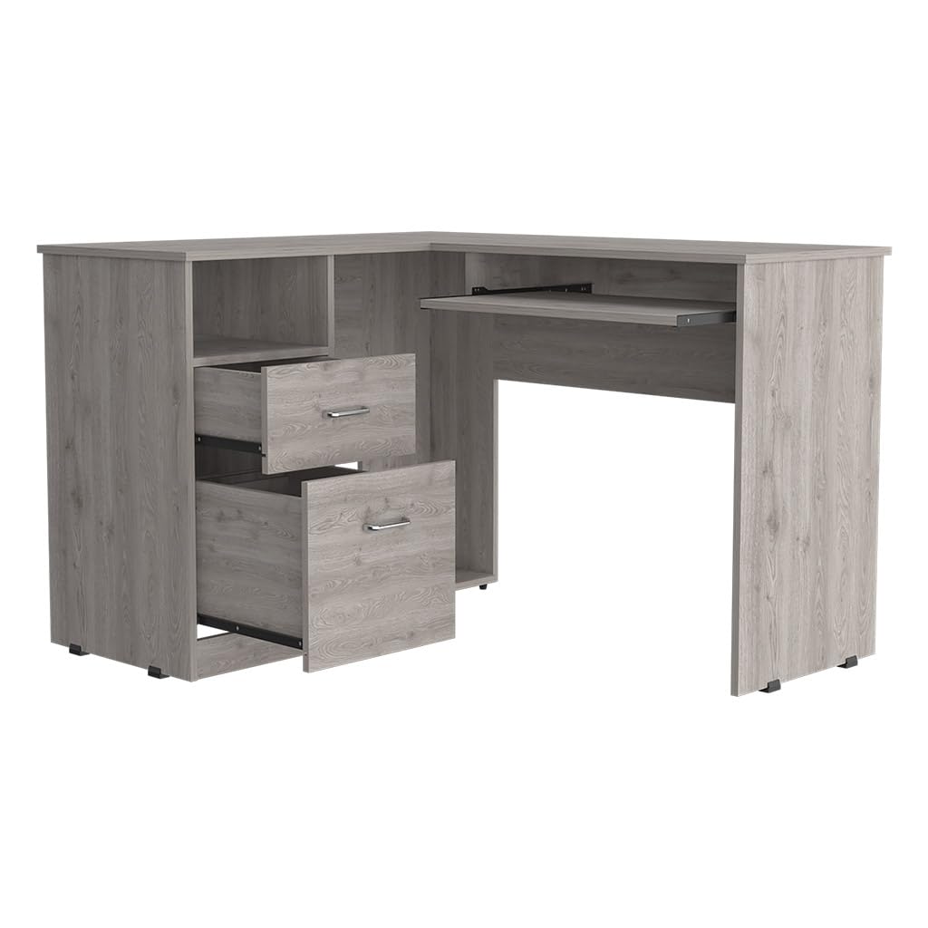 NicBex Kimberly-DW-00197-LWJ Home Office Desks, 47.2"x41.3"x30.4", Gray-1