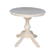 International Concepts 30" Round Top Pedestal Table-28.9" H, Unfinished