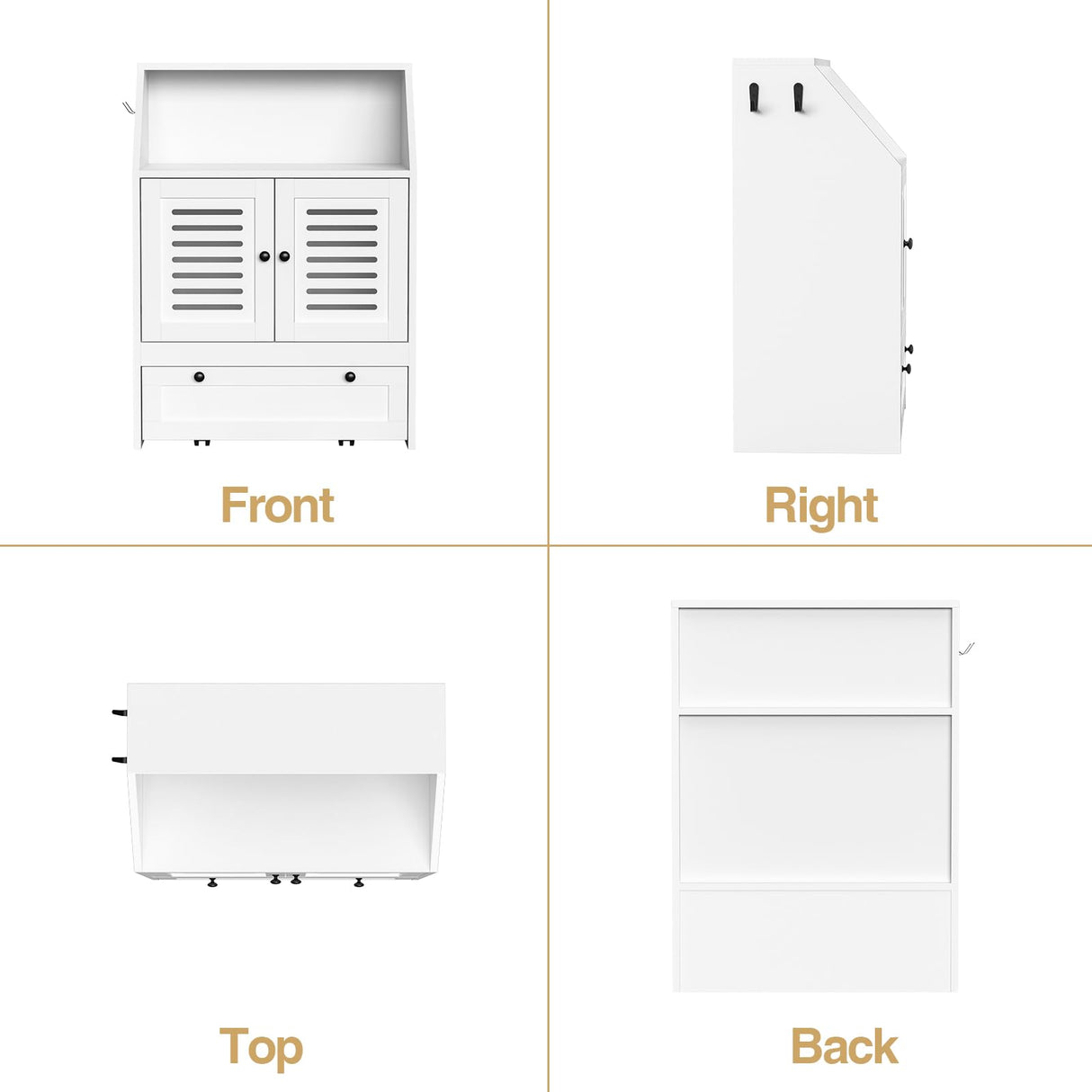 Dog Feeding Station with Storage Cabinet & 2 Raised Bowls