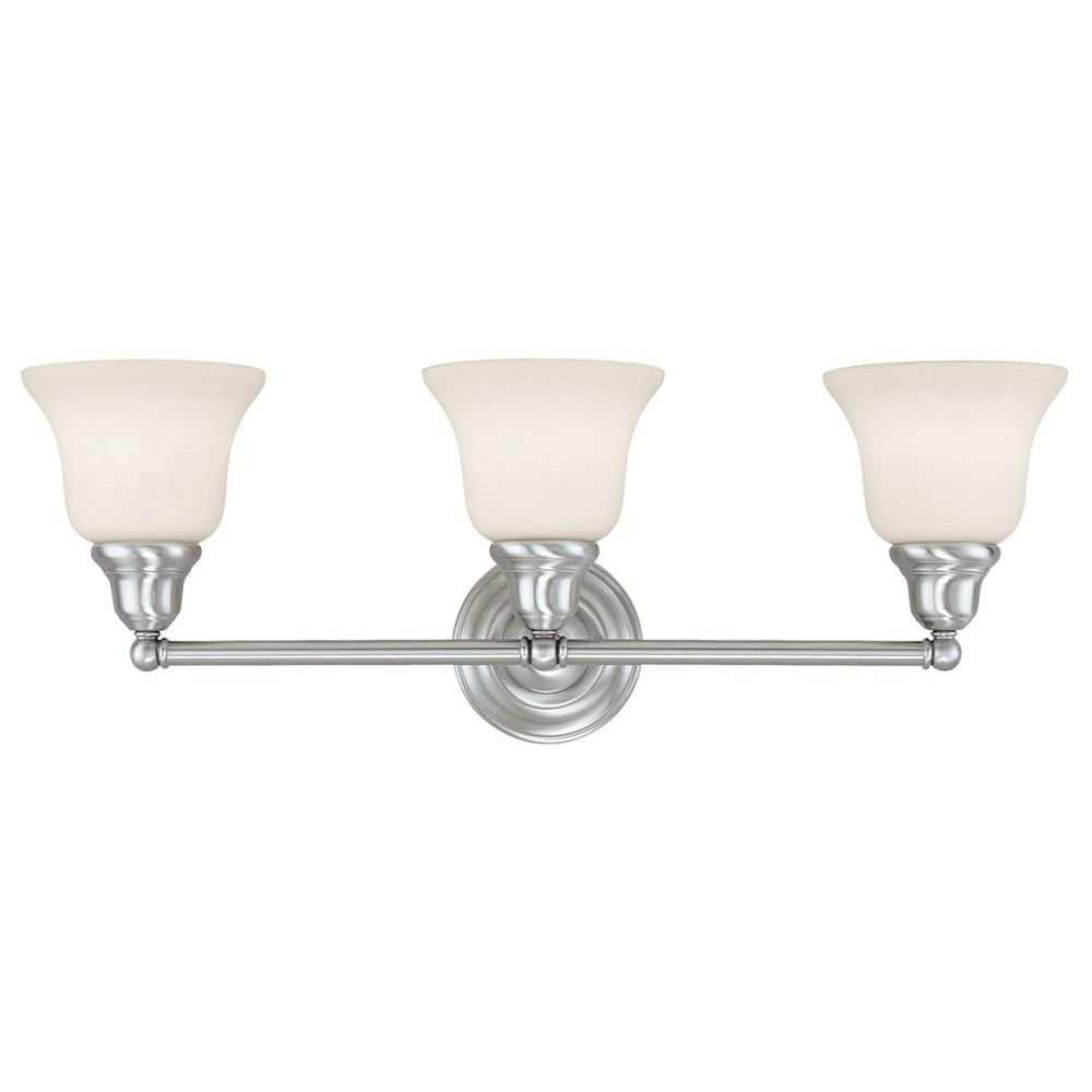 Transitional 3-Light Bathroom Light Satin Nickel