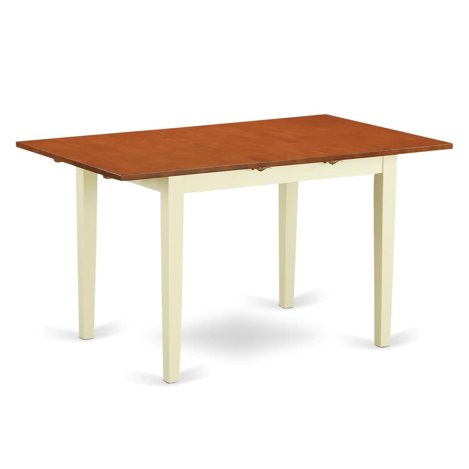 NOLG5-LWH-W 5 Piece Dining Room Table Set Includes a Rectangle Kitchen Table with Butterfly Leaf