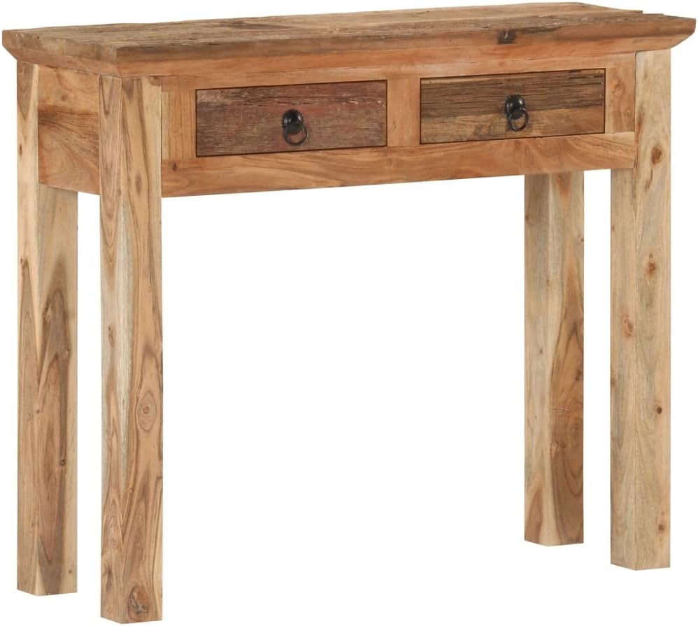Rectangular Console Table Crafted with Solid Acacia Wood and Reclaimed Wood