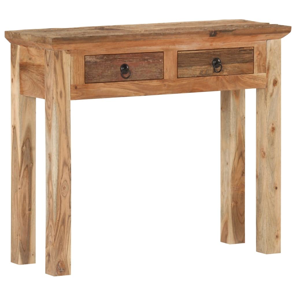 Rectangular Console Table Crafted with Solid Acacia Wood and Reclaimed Wood
