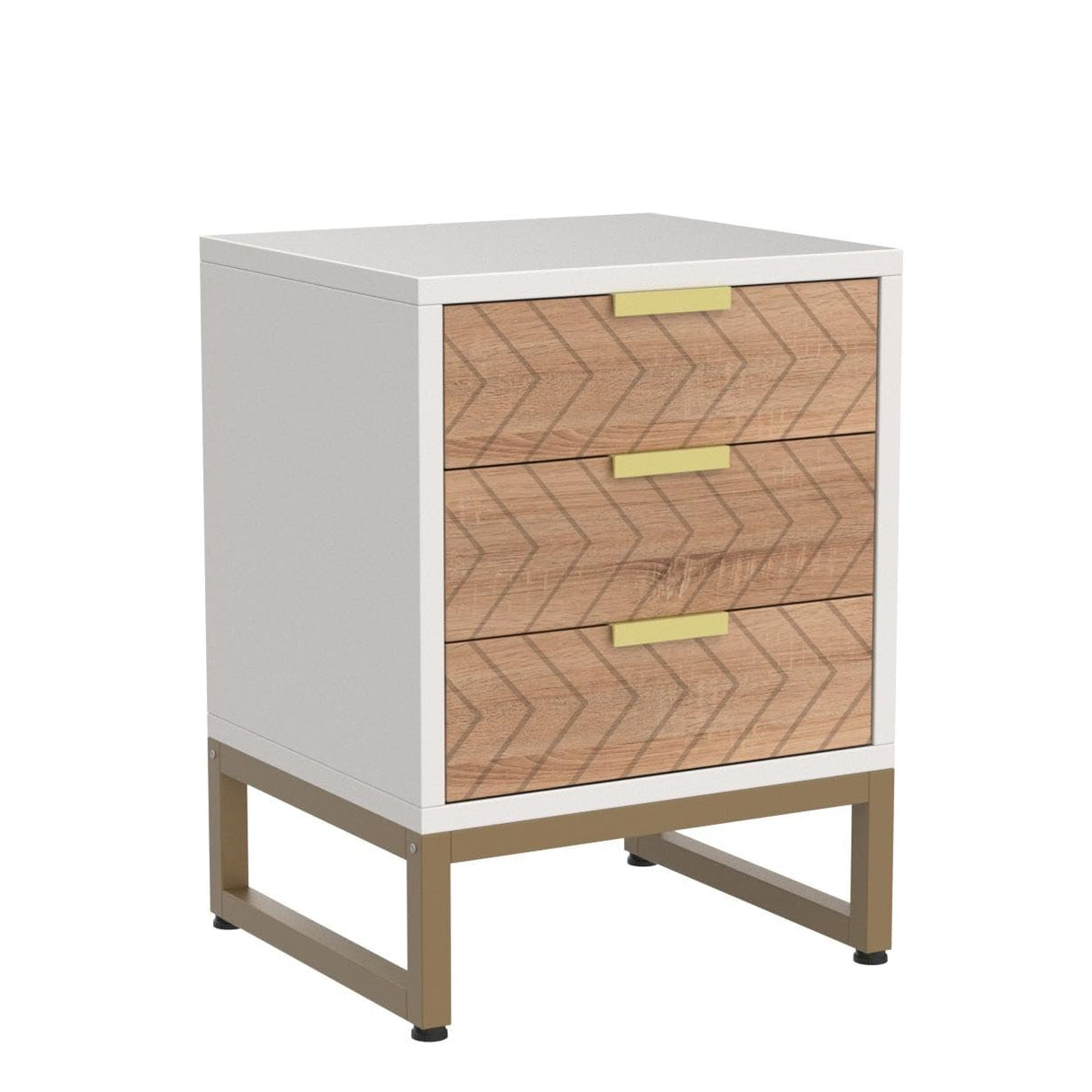 Nightstand Set of 2, Modern 3 Drawers Bedside Table