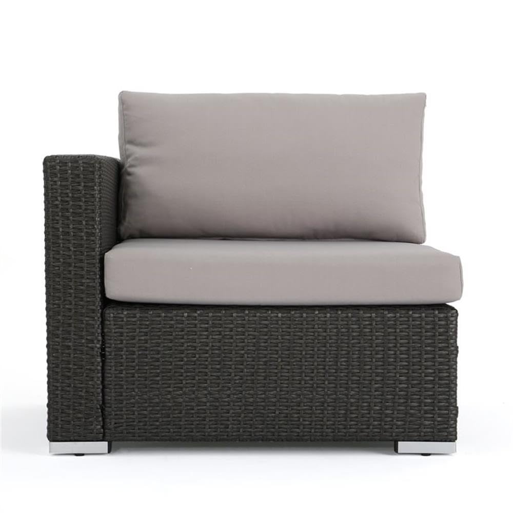 Santa Rosa 6-Seater Wicker Sectional Sofa with Aluminum Frame/Silver Cushion