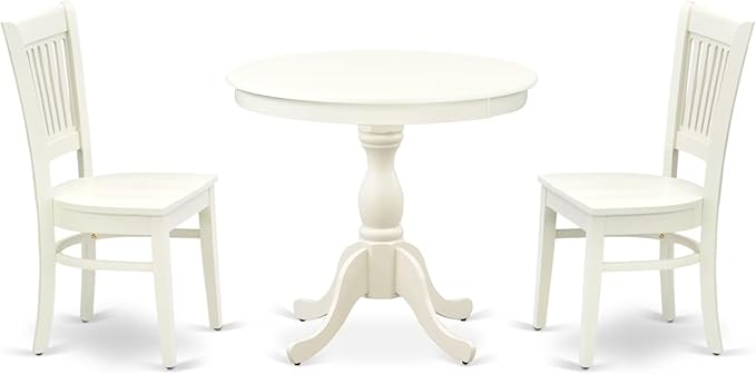 AMVA5-BLK-W 5 Piece Modern Dining Table Set Includes a Round Kitchen Table