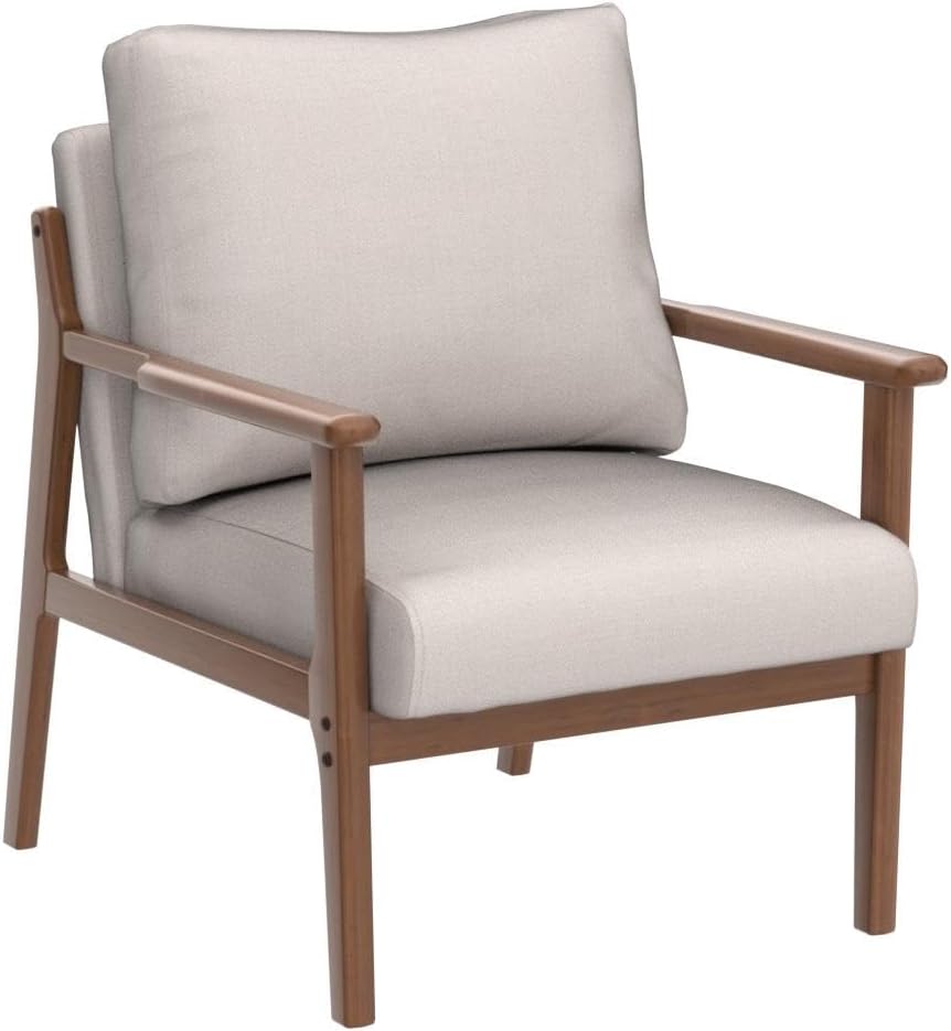 Chairs Set of 2,Modern Accent Chair with Wood Frame,Upholstered Living Room Chairs