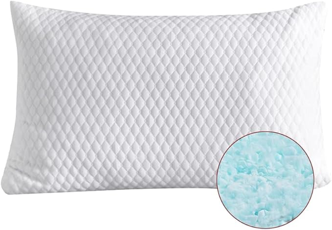 2 Pillows, Shredded Memory Foam Bed Pillows for Sleeping