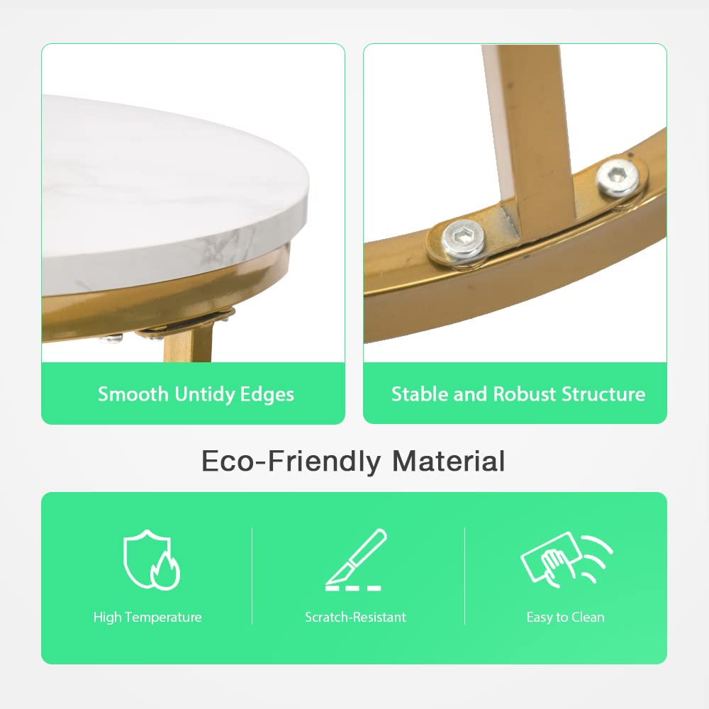 Life Concept Accent Marble Sofa Laptop C Shaped Side Table