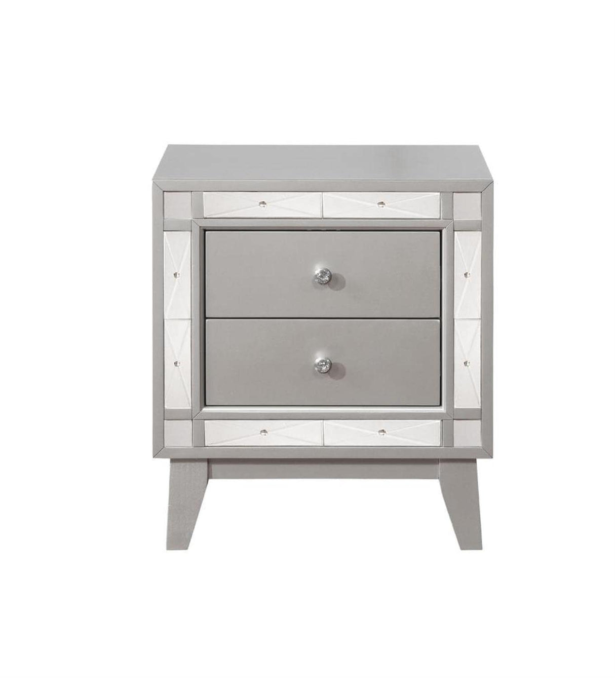 Leighton Modern Glam 2 Drawer Nightstand