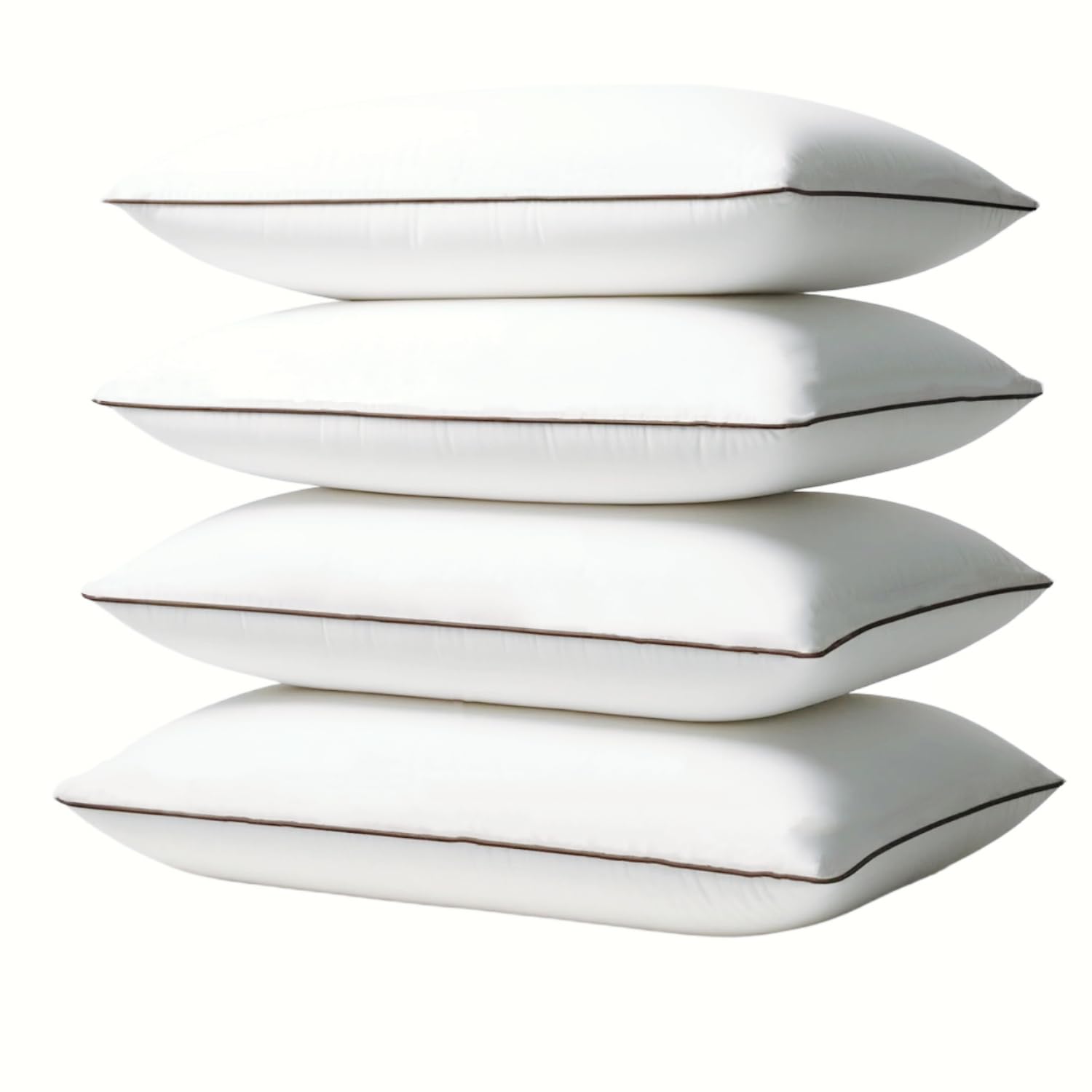 Luxury Comfort Set of 4 Queen Size Bed Pillows - Hypoallergenic Polyester Microfiber