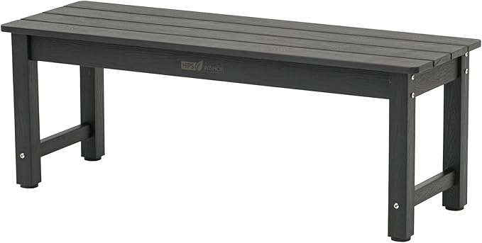 Outdoor Bench, Poly Lumber Weatherproof, 2 Person Patio Benches for Outdoors