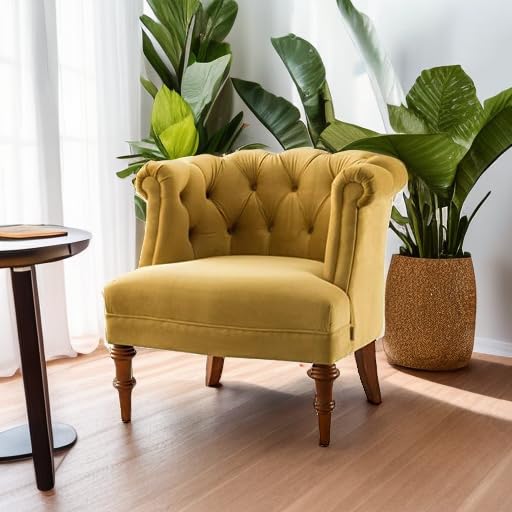 Katherine Tufted Accent Chair, Large, Gold (2483-959)