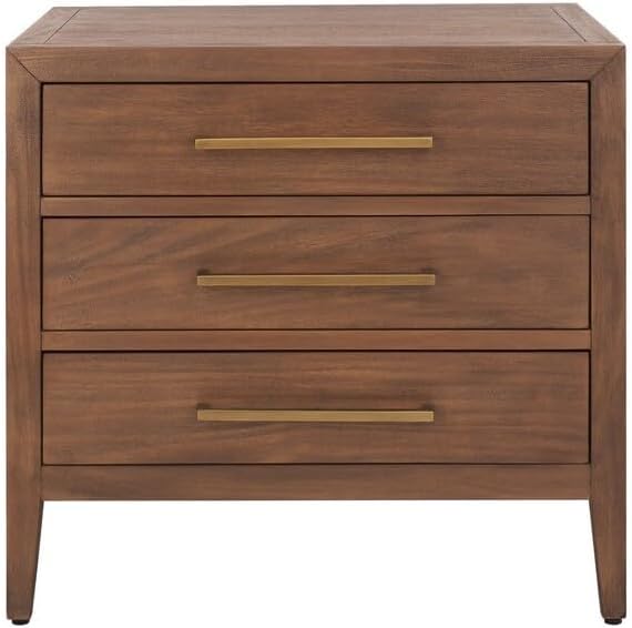 Collection Ariella Light Brown 3-Drawer Wood Nightstand Table