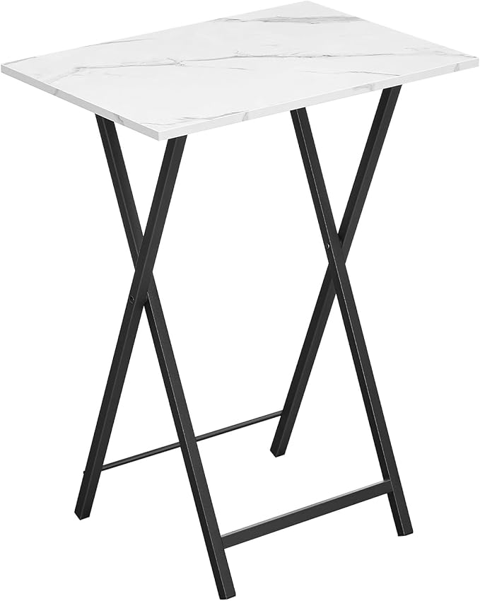 StoneCraft Duo – Marble Folding TV Tray Table Set (2-Pack)