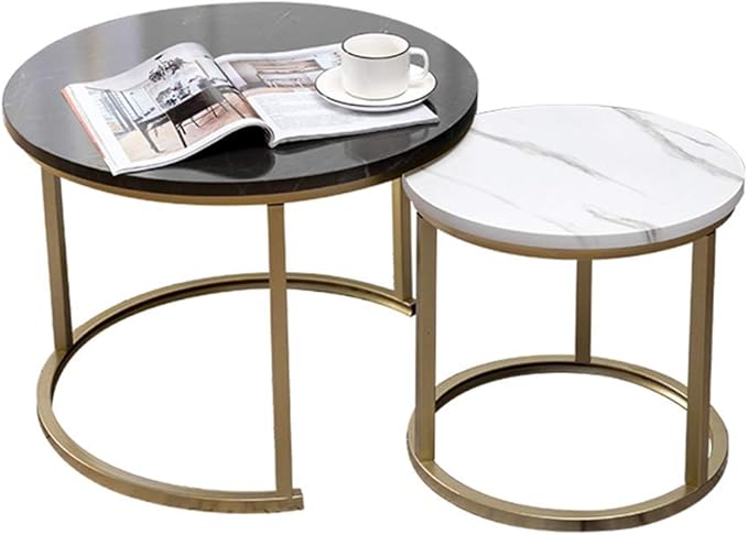 Imitation Marble Sofa Table, MDF Table Top, Metal Frame