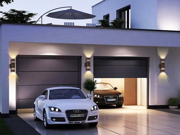 Housen Solutions Dusk to Dawn Outdoor Light Fixture 2 Pack, Aluminum IP65 Waterproof Porch Up Down Lighting, Oil Rubbed Bronze Exterior Wall Sconce for Garage Patio