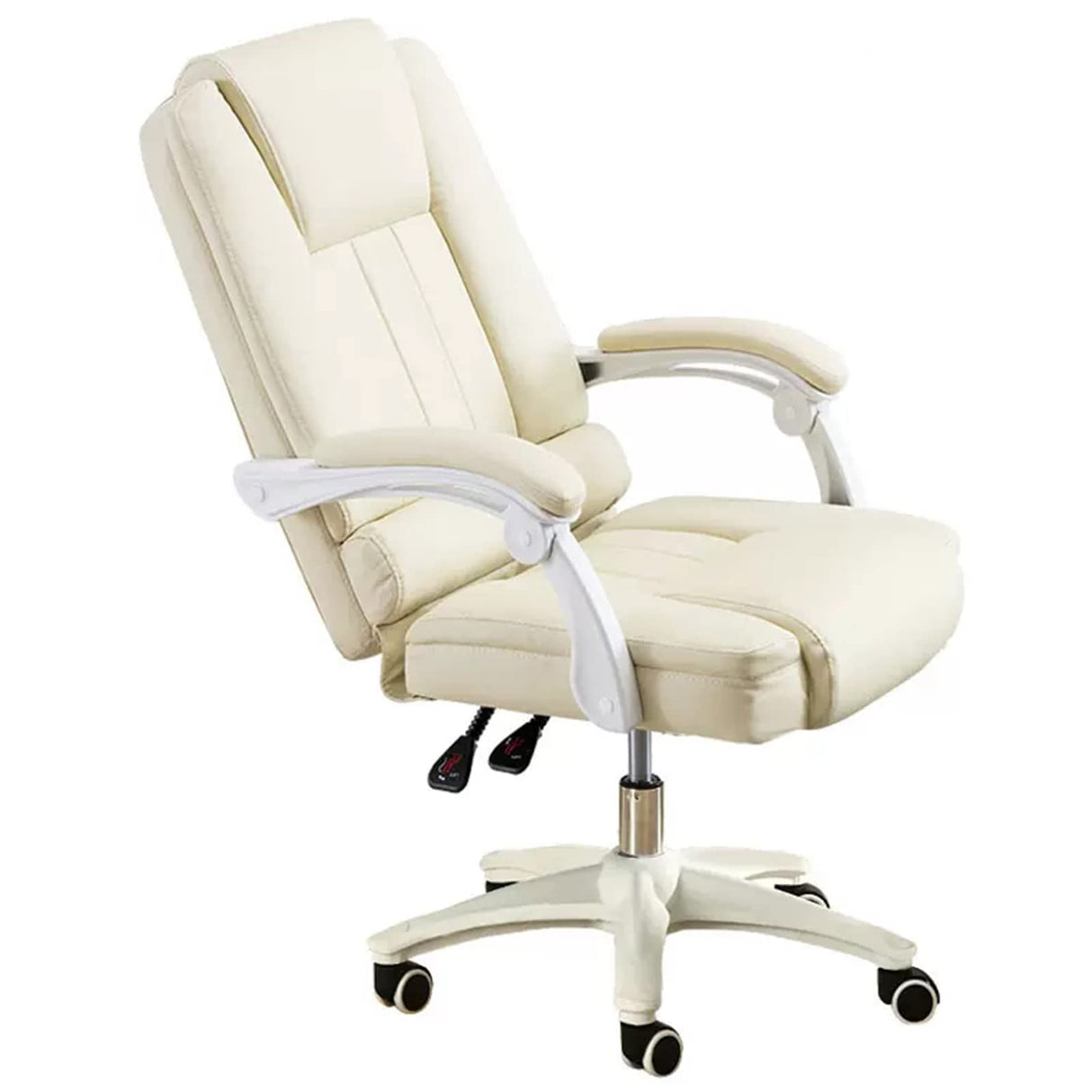 Executive Office Chair,150° Adjustable Tilt Comfort Lounge Chair, Ergonomic Office Chair with Padded Arms for Home Office Boss Chair,300lbs(Seat Height 18.5"-21.6", Beige)