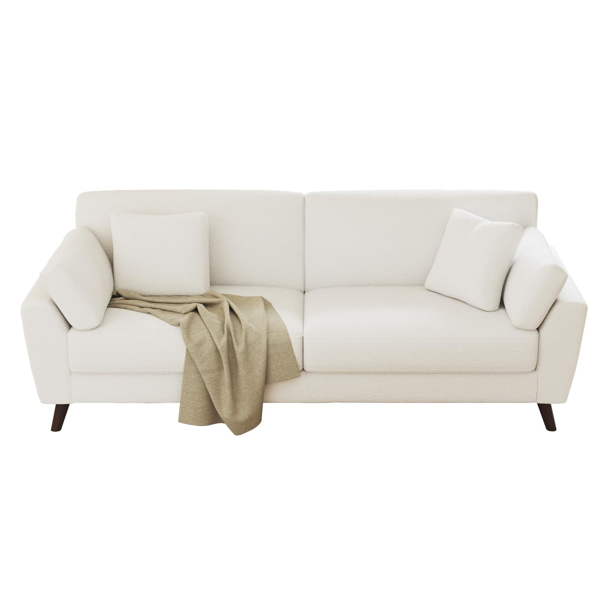 Sofa, 86 Inch Modern Couch with 4 Throw Pillows, 3 Seater Couch for Living Room