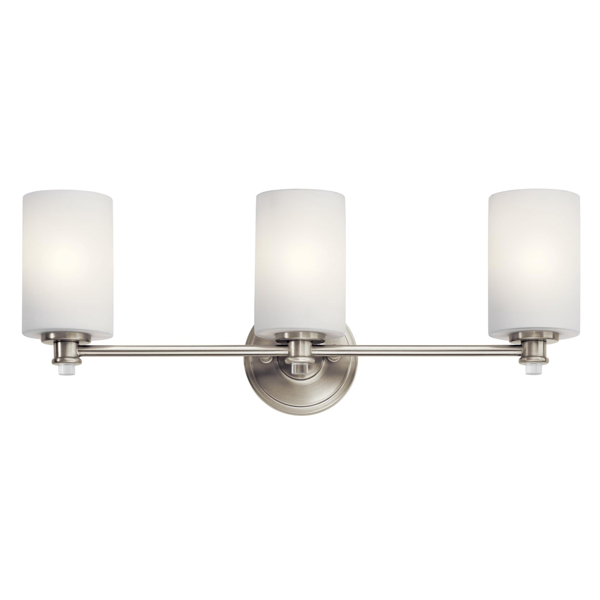 Joelson 24" 3 Light Vanity Light with Satin Etched Cased Opal and Clear Glass Accent