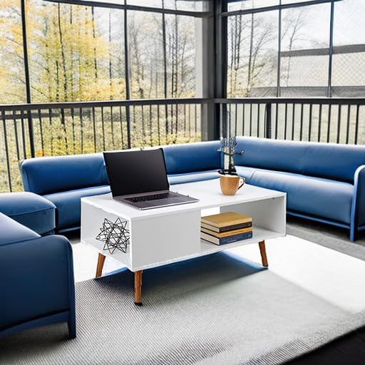 Wooden Mid-Century Modern Coffee Table, Accent Furniture for Living Room