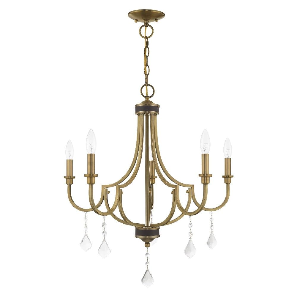 Lighting 5 Lt Antique Brass Chandelier