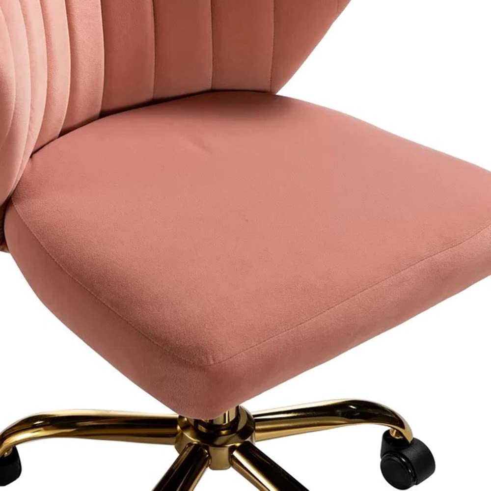 Comfy Home Office Velvet Task Chair,Cushioned Channel-Tufted Seat & Contoured Back|Ergonomic Desk Reclining