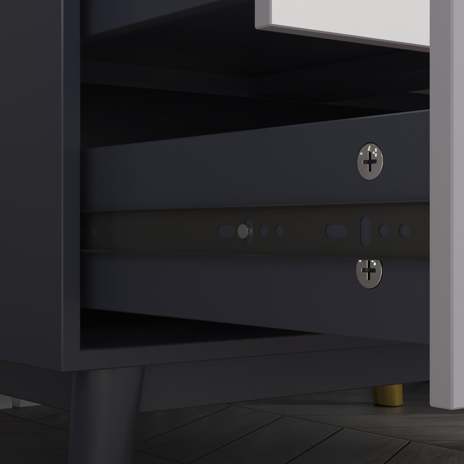 Wardrobe Armoire Closet with 2 Doors, Wooden Wardrobe Cabinet with 2 Drawers