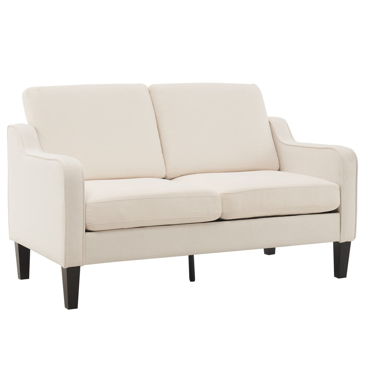Loveseat 53" Small Couch Loveseat Sofas for Living Room Mid Century Modern Sofa Couch Beige Love Seat