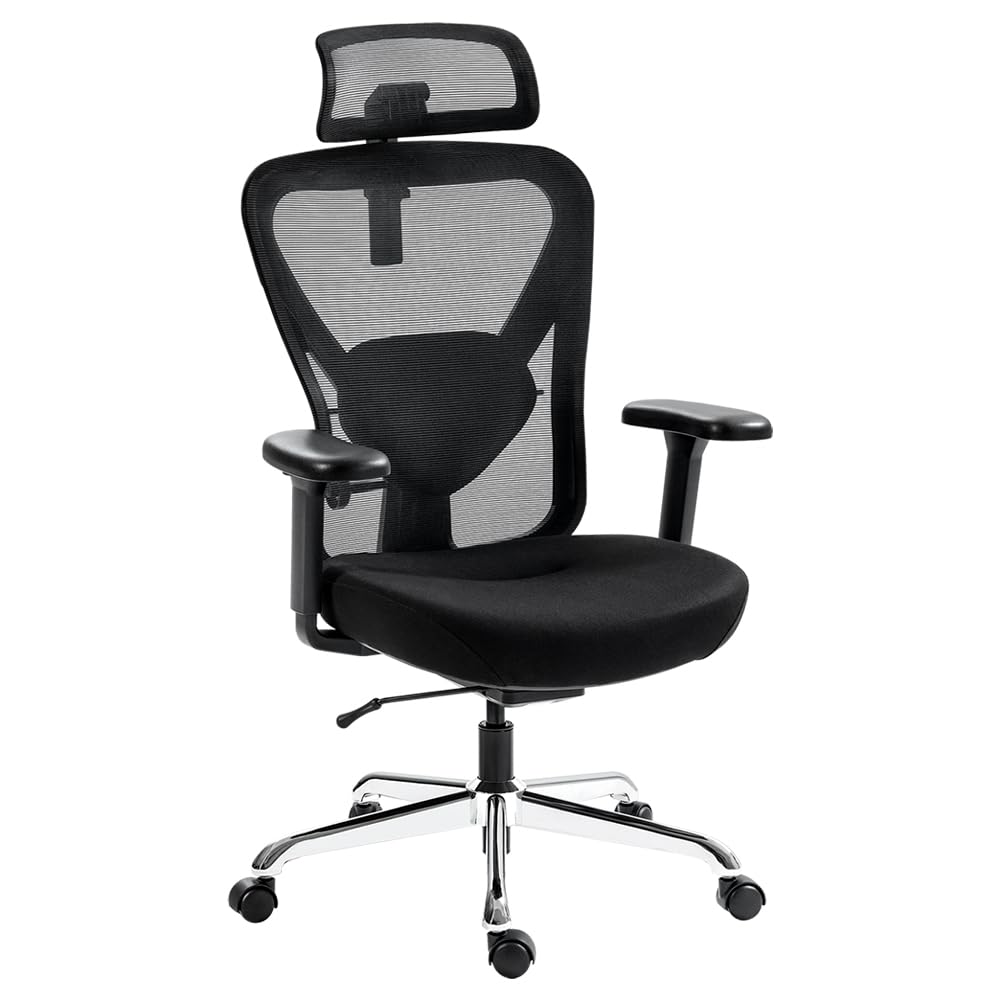 Q1 Ergonomic Office Chair with Back Support - Adjustable Home Office Desk Chair with Headrest