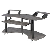 Eleazar Wooden Music Recording Studio Desk in Black Oak