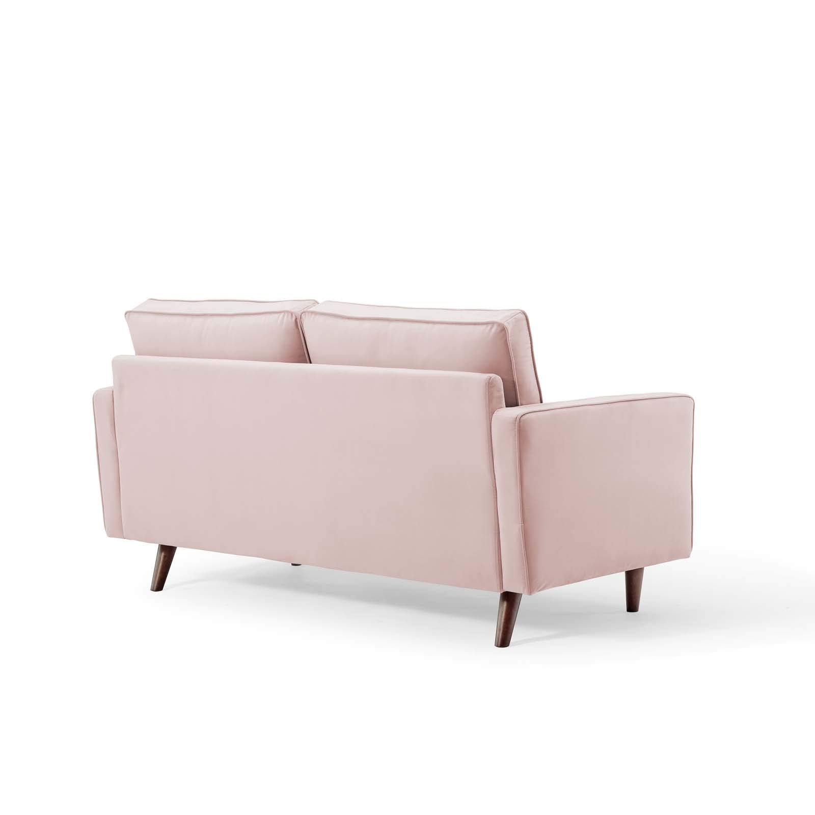 Valour Performance Velvet Loveseat, Pink Valour Performance Velvet Loveseat
