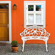 38.5" Patio Park Garden Outdoor Metal Rose Bench