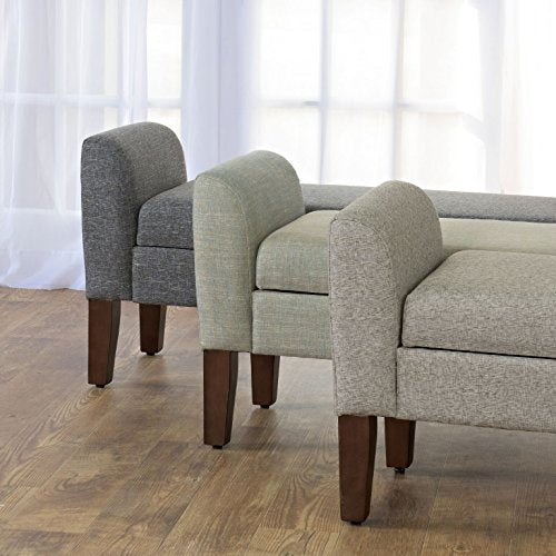 Tara Upholstered Storage Settee Bench with Hinged Lid, Dark Grey