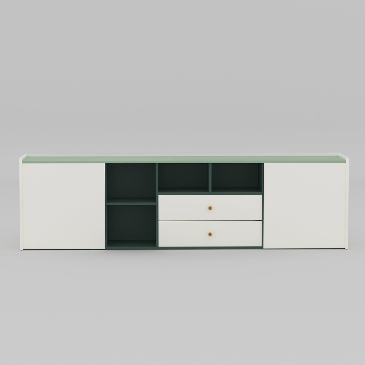 78.74" Modern TV Stand with Storage - Green & White Entertainment Center