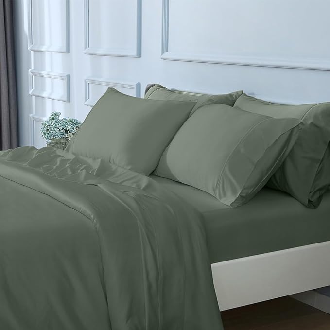 King Size Bed Sheets 4 Piece Set, 100% Rayon Derived from Bamboo