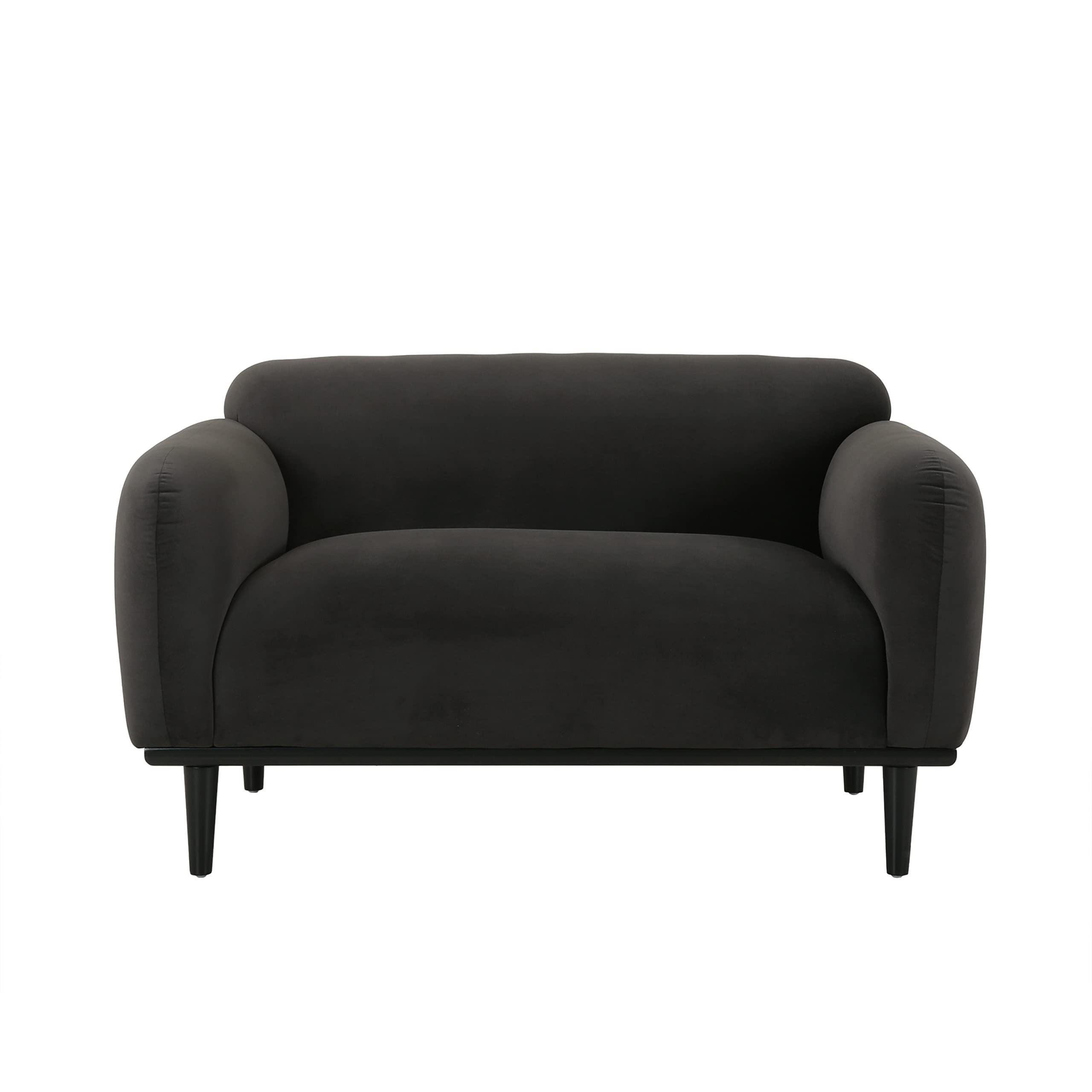 Chaparral Loveseat - Velvet - Dark Gray/Matte Black