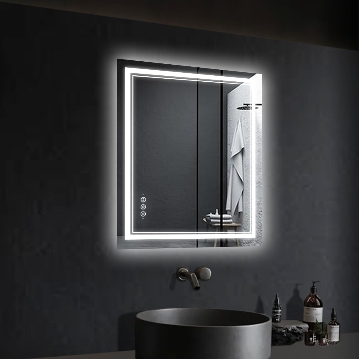 LED Bathroom Mirror with Lights, Frameless