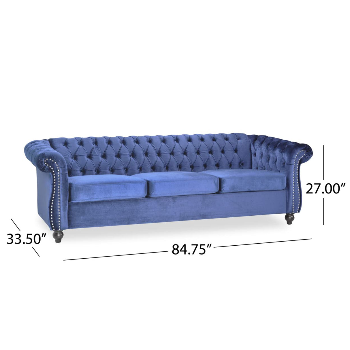 Norma Sofas, Midnight Blue, Dark Brown