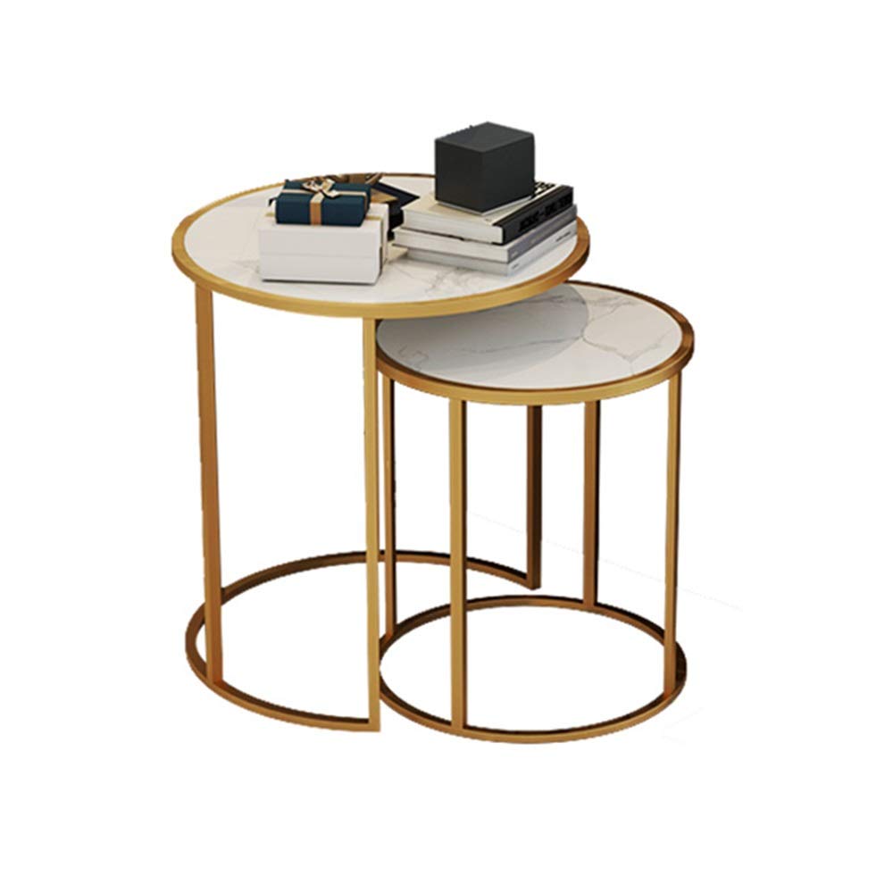 WFF Nordic Round Nesting Table, Metal Side Table for Living Room