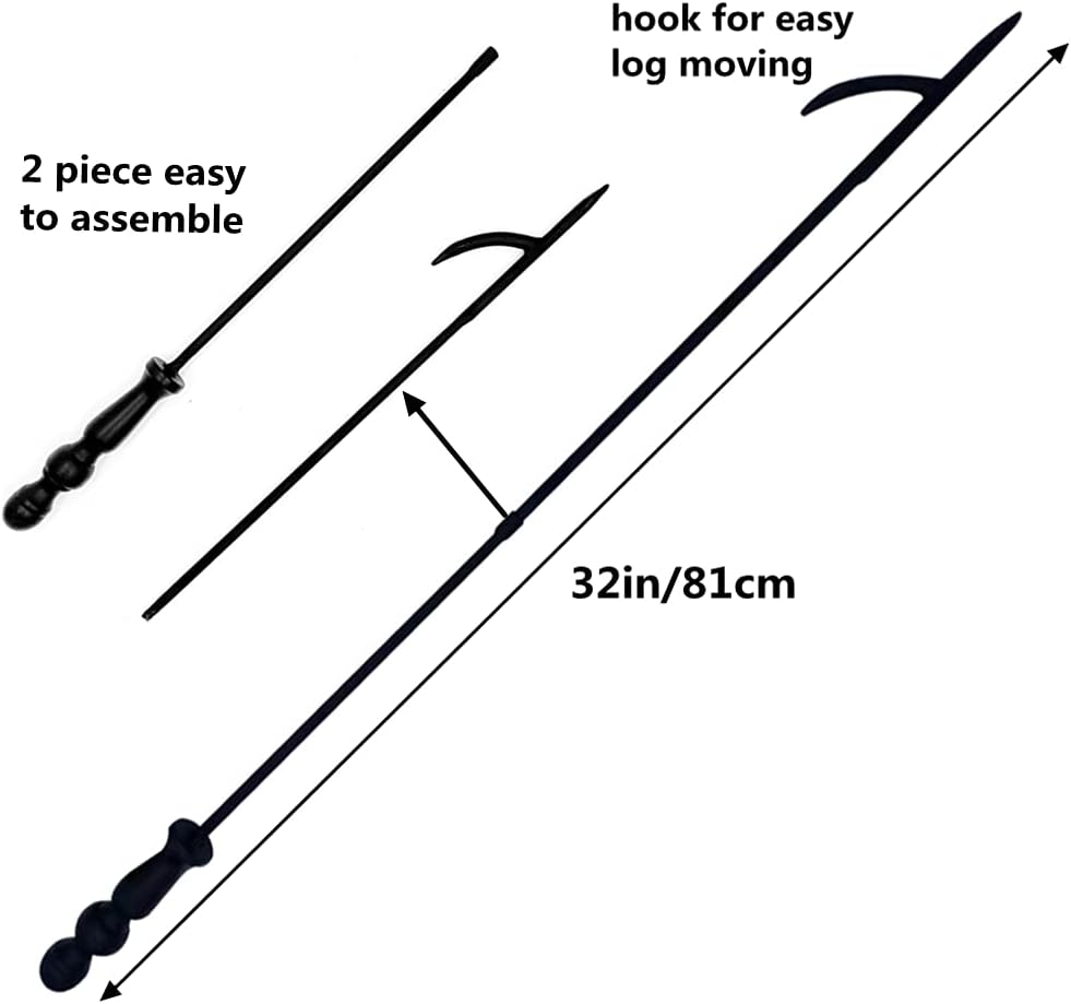 Heavy Duty 32 inch Long Campfire Bonfire Poker Stick 25 Inch Fireplace Tong