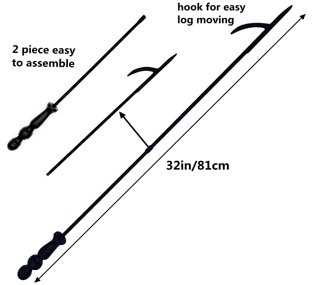 Heavy Duty 32 inch Long Campfire Bonfire Poker Stick 25 Inch Fireplace Tong