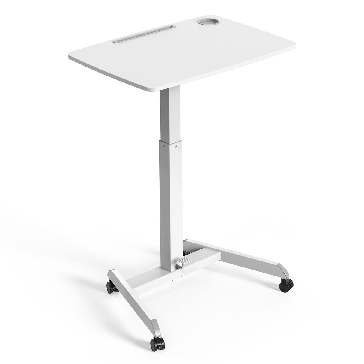 Mobile Sit Stand Height Adjustable (29"-49") Large Cart, Rolling Laptop Workstation 31.5"x22"