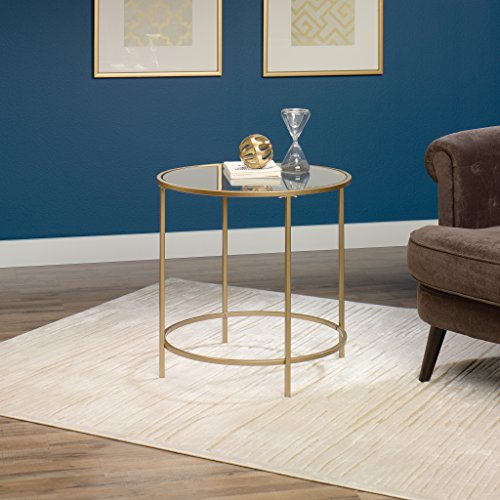 International Lux Round Side Table, in Satin Gold Finish