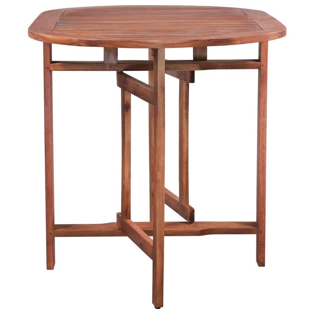 Solid Acacia Wood Patio Dining Table - Foldable Outdoor Furniture 47.2" Oval